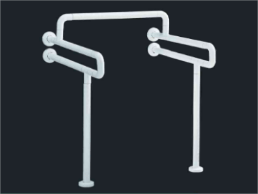 Double U-shaped armrest (toilet)