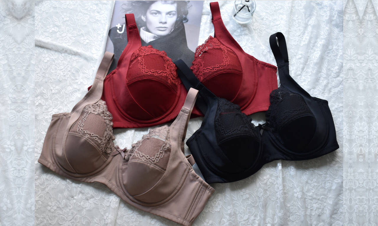 Cotton Padding Underwired Bra with Neckline Lace