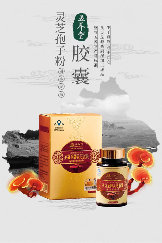 圣益圣牌破壁靈芝孢子西洋參靈芝多糖粉膠囊-